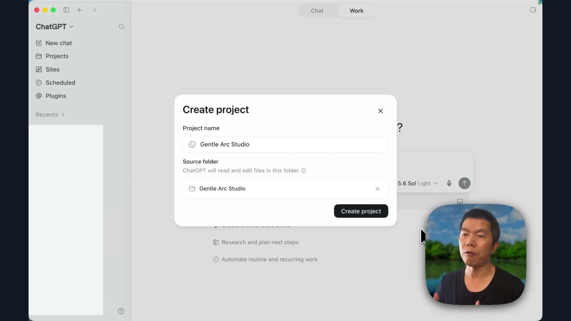 Create the Gentle Arc Studio project and connect its local source folder.